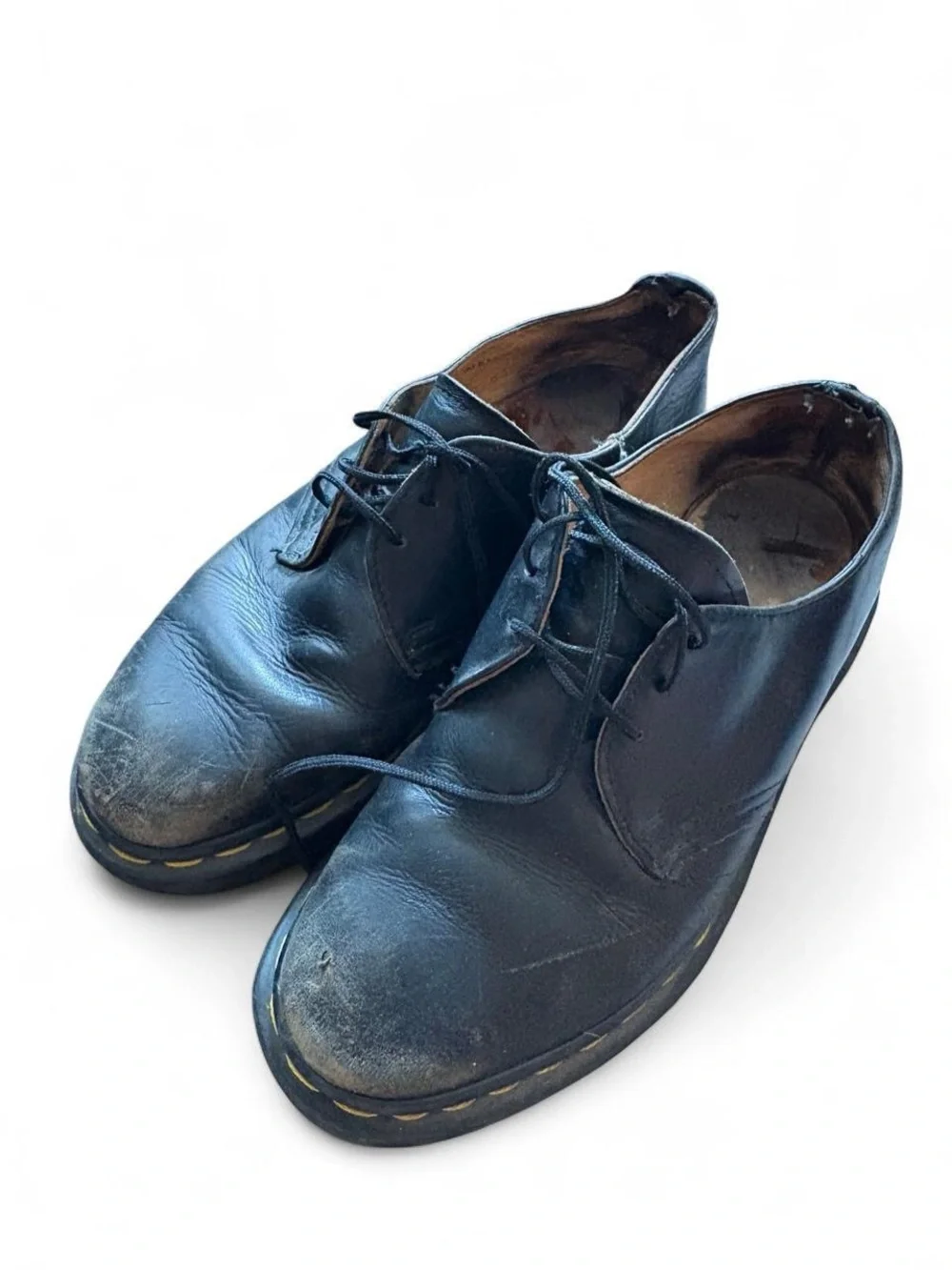 Vintage 90s Men's Black Leather Dr.Martens Lace-Up Shoes